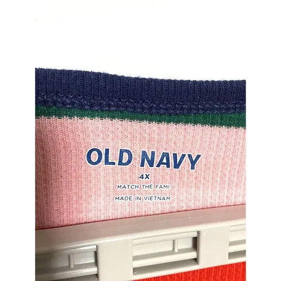 Old Navy Rainbow Striped Thermal Long Sleeve Shirt Womens 4X Colorful Retro Y2K - Picture 4 of 6